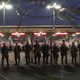 U.S. Customs and Border Protection (CBP) officers blocking the Otay Mesa port of entry from Mexico into the U.S. during a crowd control training exercise in December 2018.